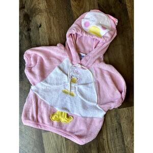 Vintage Carters Pink Girl Duck Terry Cloth Hooded Top 24 mo